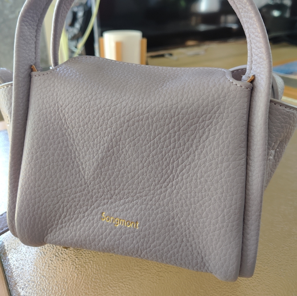 Songmont Textured Cream Shoulder Bag